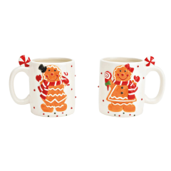 Becher Lebkuchen Figur, weiß