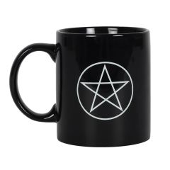 Tasse schwarz mit Pentagramm