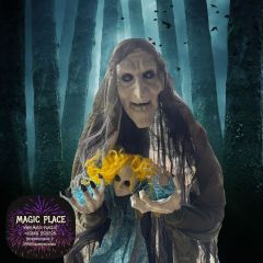 Hexe hängend & gefangenem Kind animiert