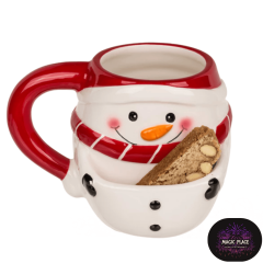 Tasse mit Keksfach, Schneemann