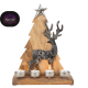 Holz-Tannenbaum mit Metall-Rentier