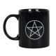 Tasse schwarz mit Pentagramm