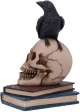 Totenkopffigur mit Krähe